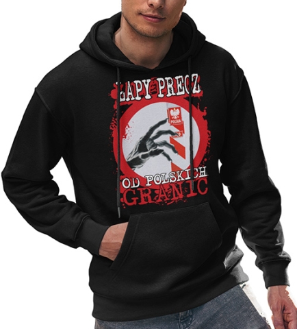 BLUZA Z KAPTUREM PATRIOTYCZNI ŁAPY PRECZ